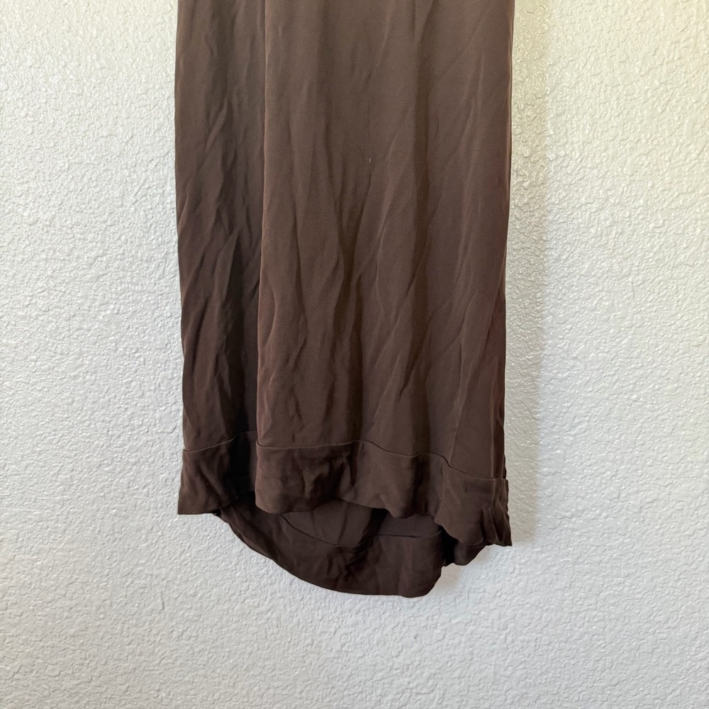 Diane von Furstenberg Sleeveless Brown Knot-Front Women's Dress 10 - Picture 7 of 8